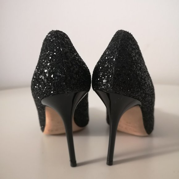 JIMMY CHOO Anouk glitter-finished leather pumps - Picture 3 of 8